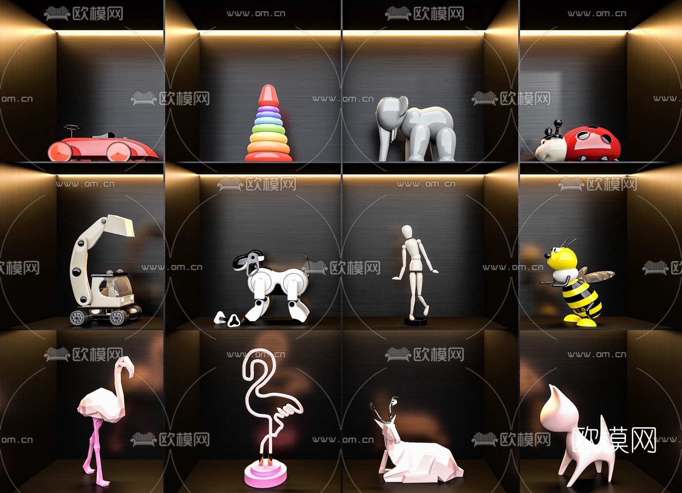 现代儿童玩具摆件3d模型