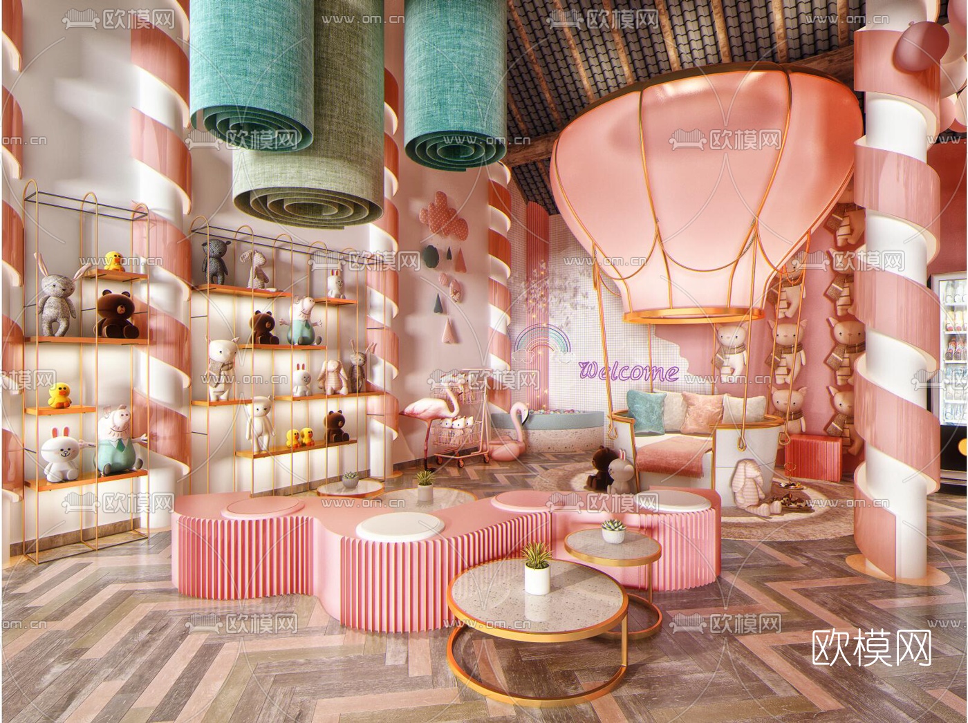 北欧娃娃机儿童游乐场3d模型下载