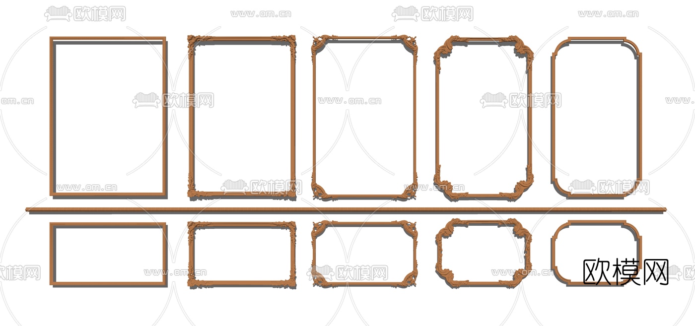 欧式石膏线条组合su模型下载