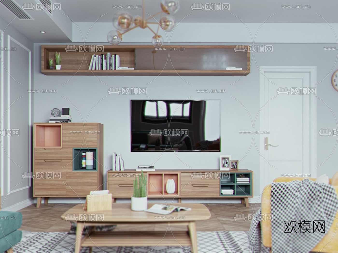 北欧客厅餐厅3d模型