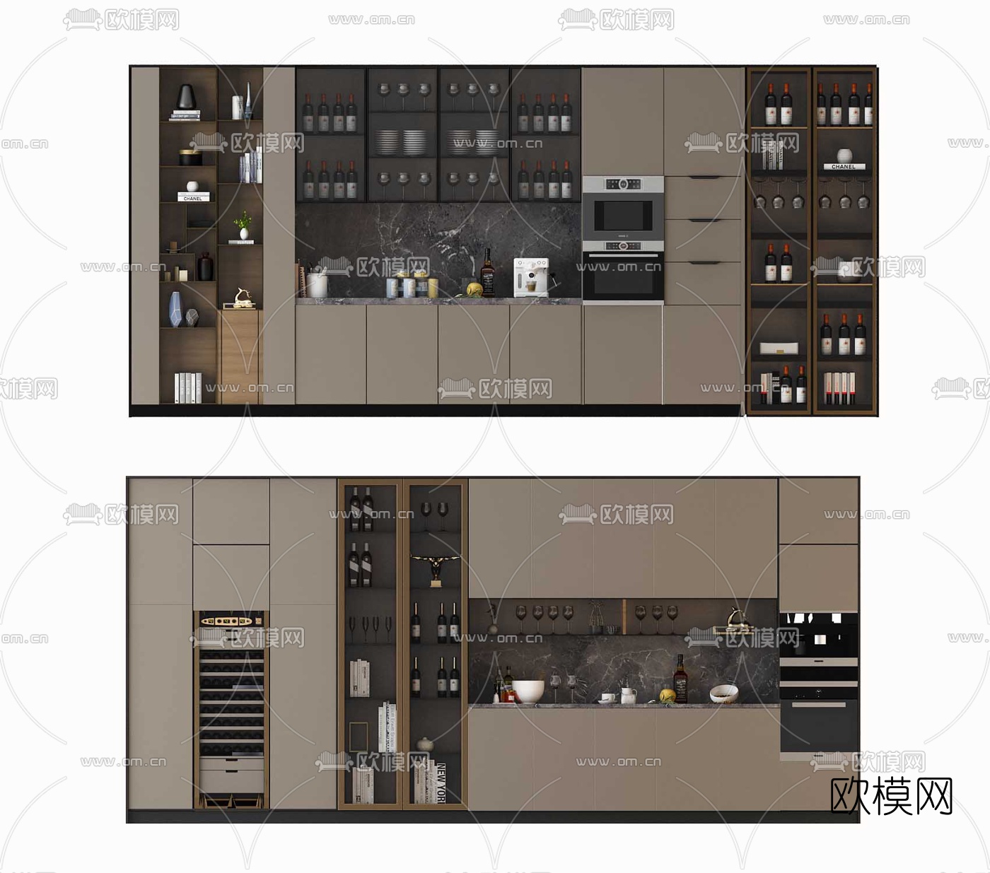 现代酒柜3d模型