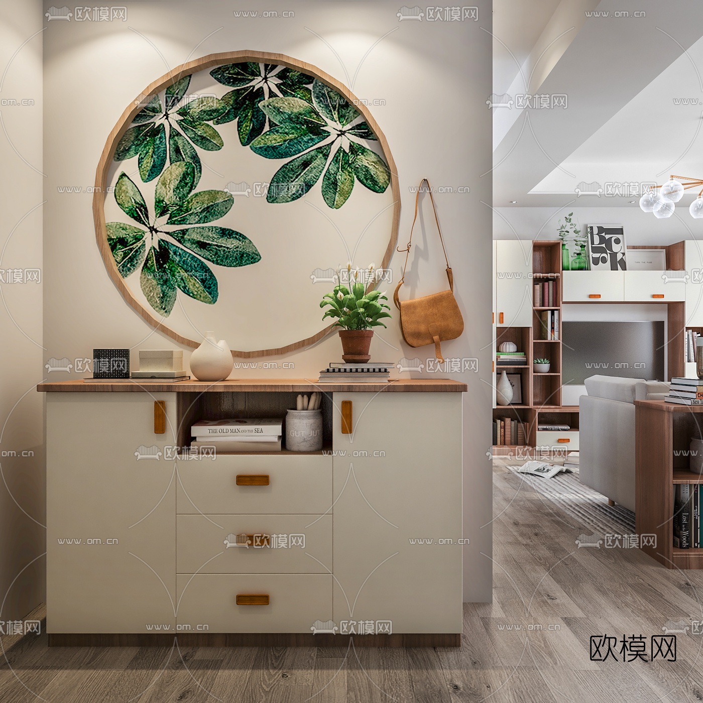 北欧客厅3d模型下载（渲染图4）