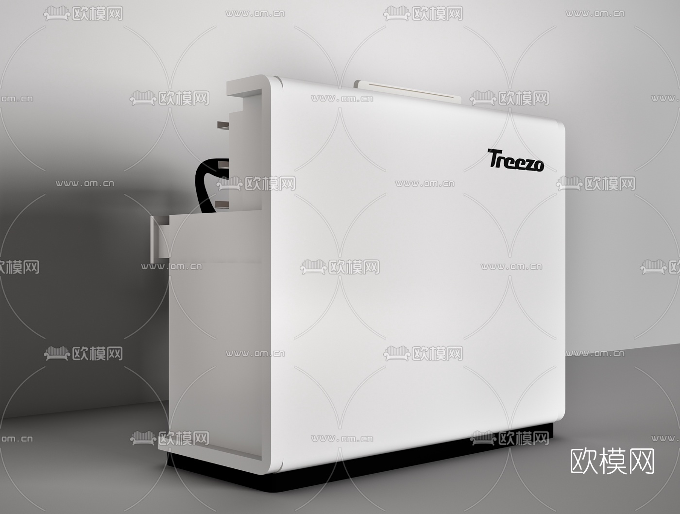 现代收银台商品展示架3d模型