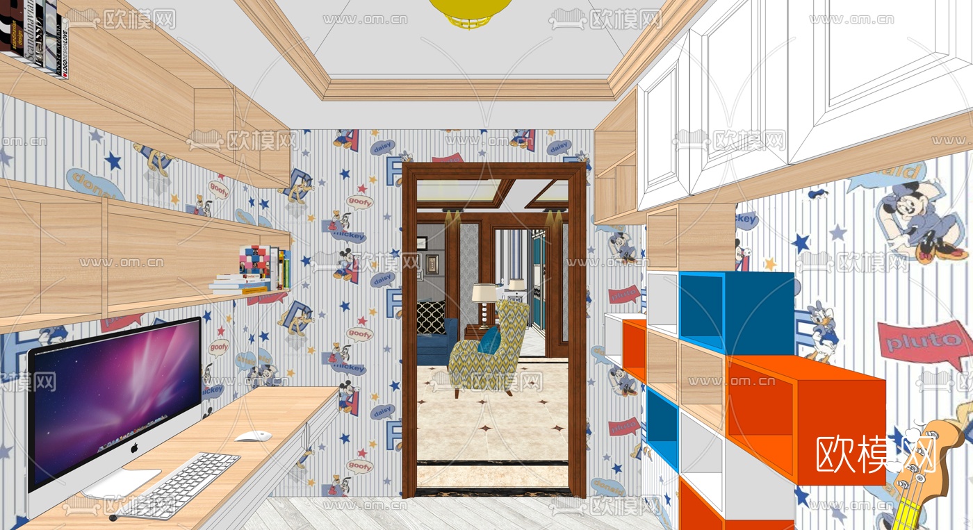 地中海客餐厅su模型下载（渲染图5）