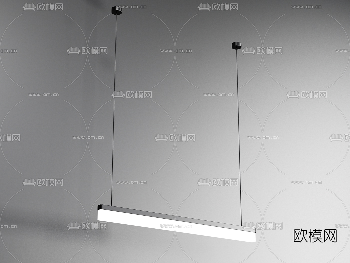 现代办公吊灯组合3D模型下载（渲染图2）