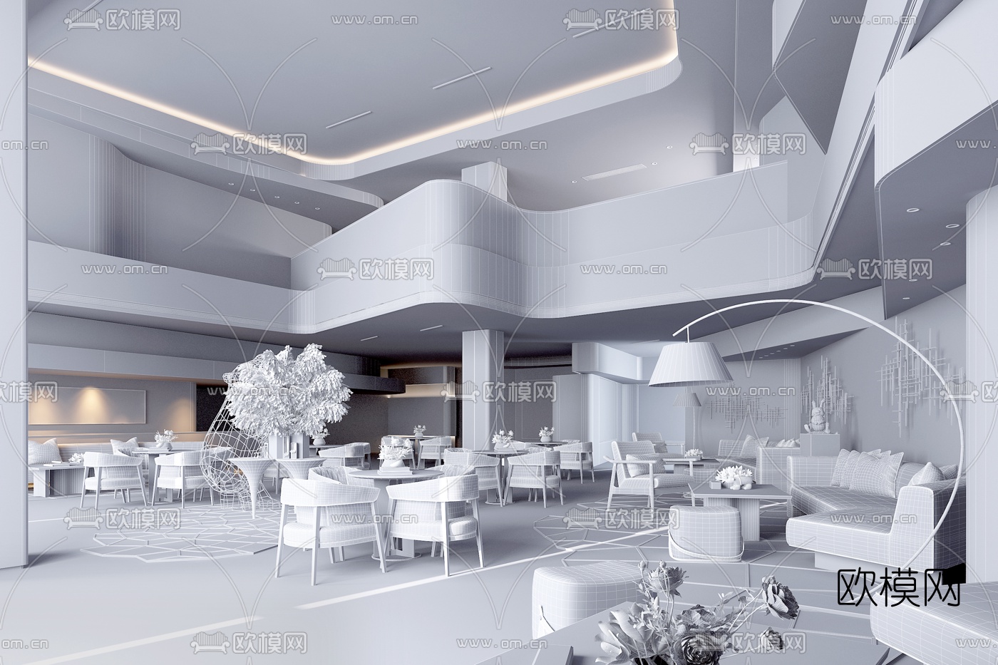 ENJOYDESIGN设计- 万科公园传奇售楼部3d模型下载（渲染图4）