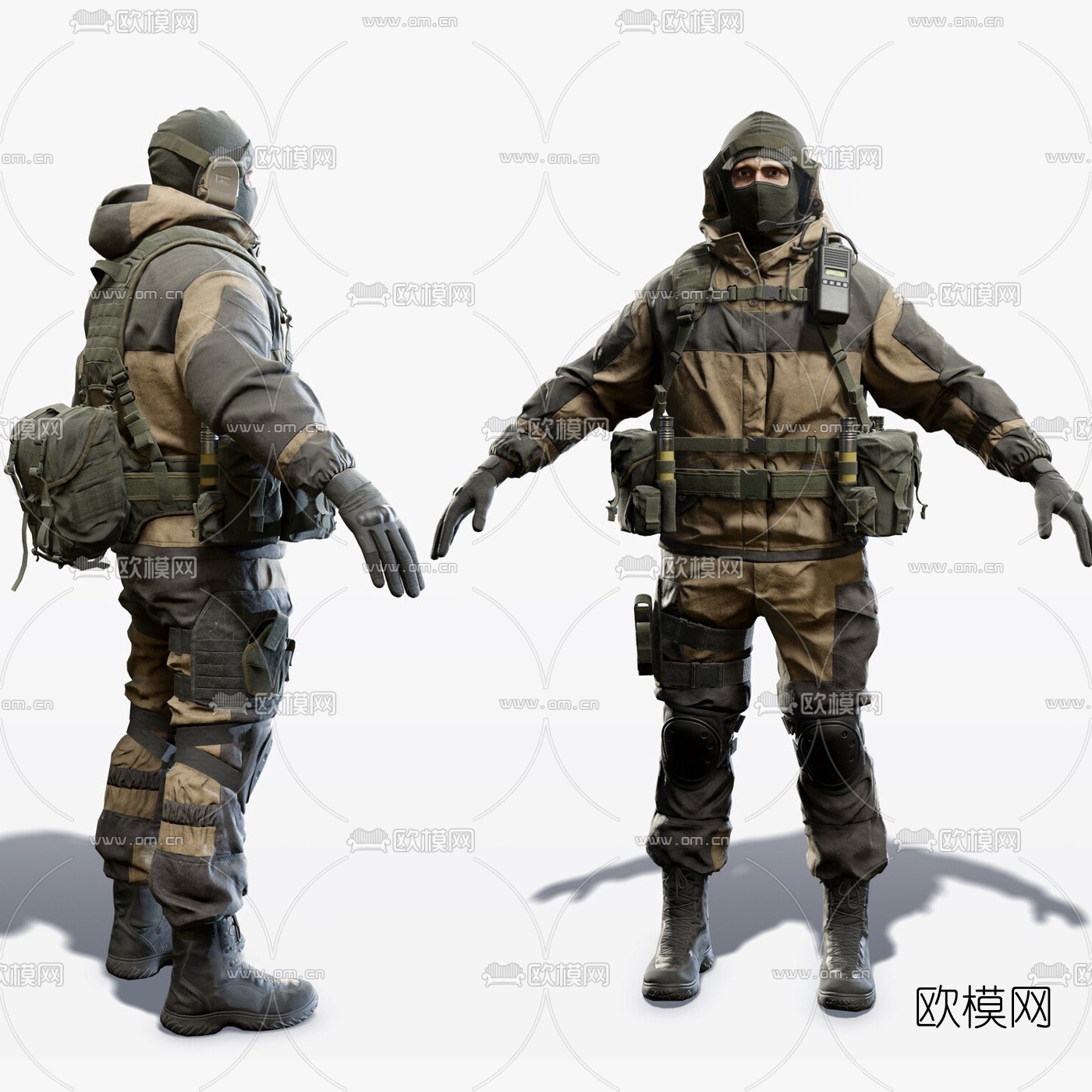 现代特种部队人物3d模型下载（渲染图1）