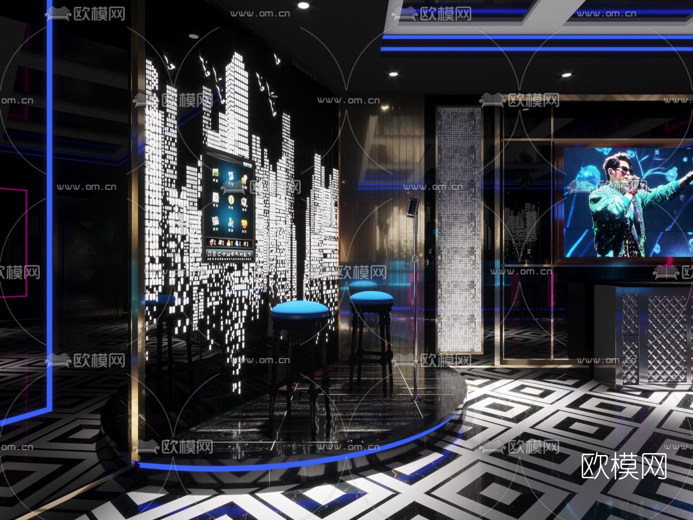 现代KTV包房3d模型