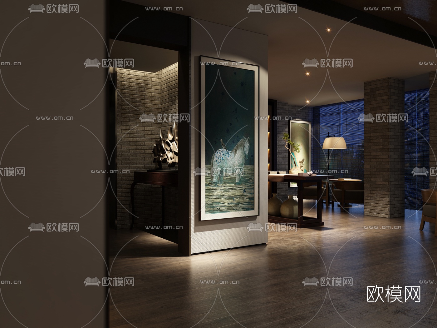 新中式茶会所3d模型