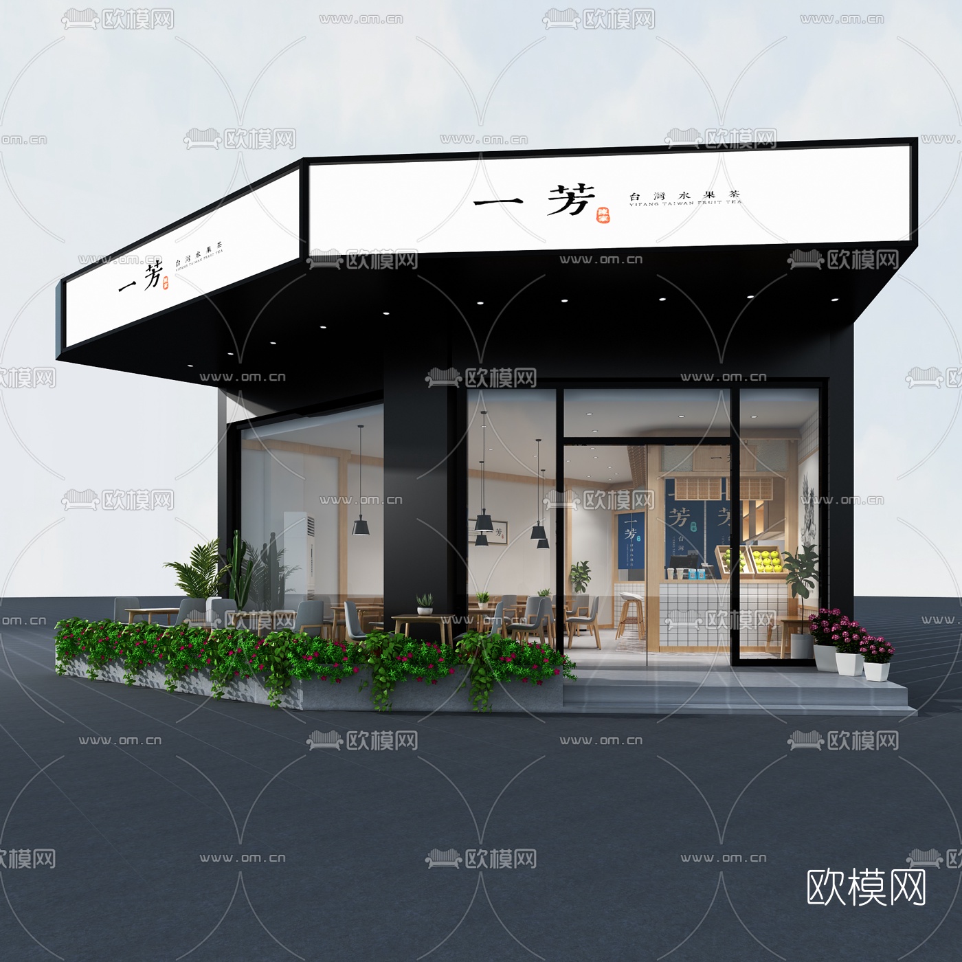 日式风格奶茶店3d模型