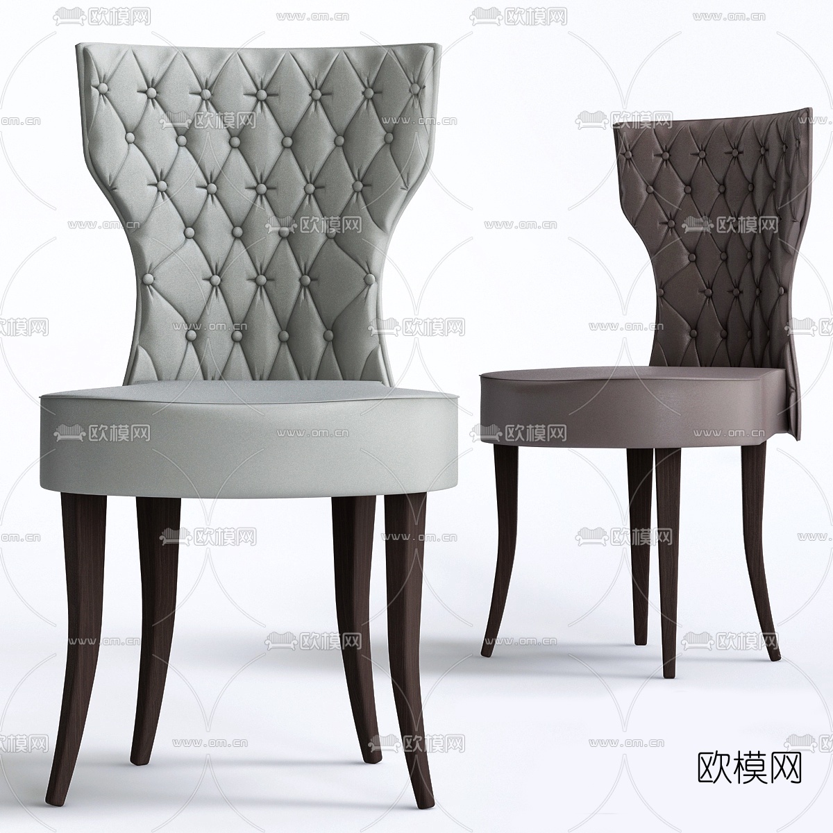 简欧布艺单椅3d模型