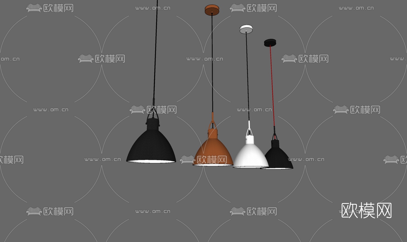 现代吊灯免费su模型下载
