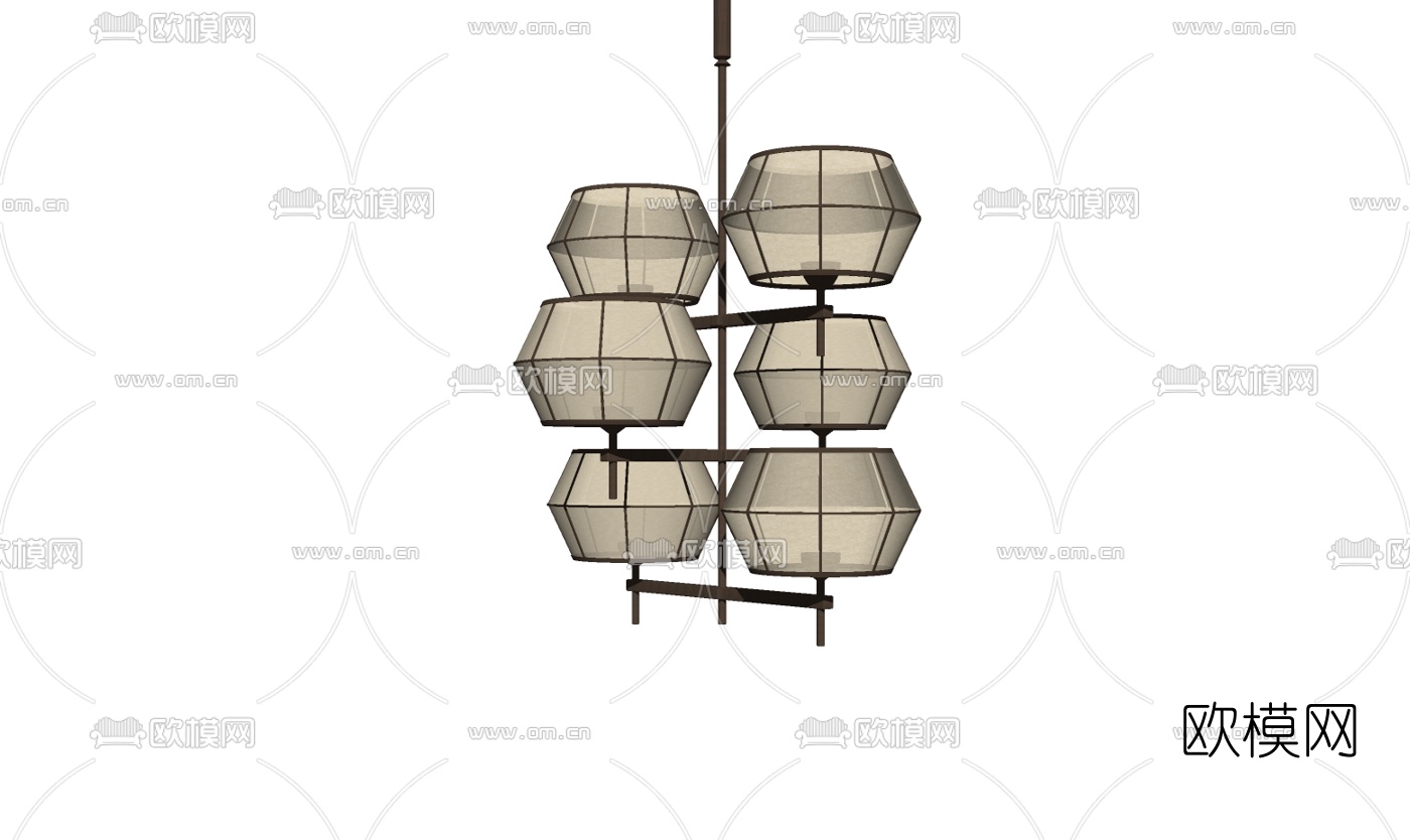 中式吊灯免费su模型下载