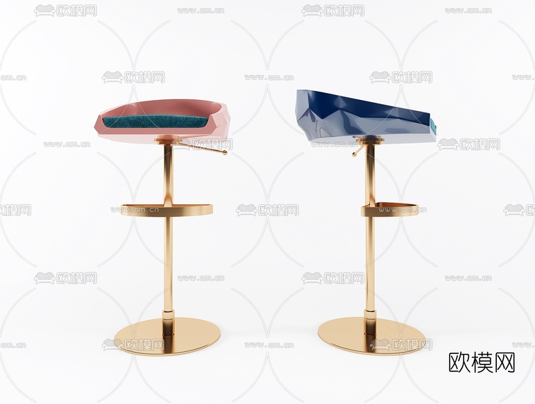 现代金属吧椅3d模型下载