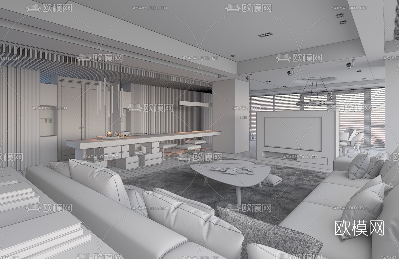 唐忠汉现代客厅3D模型