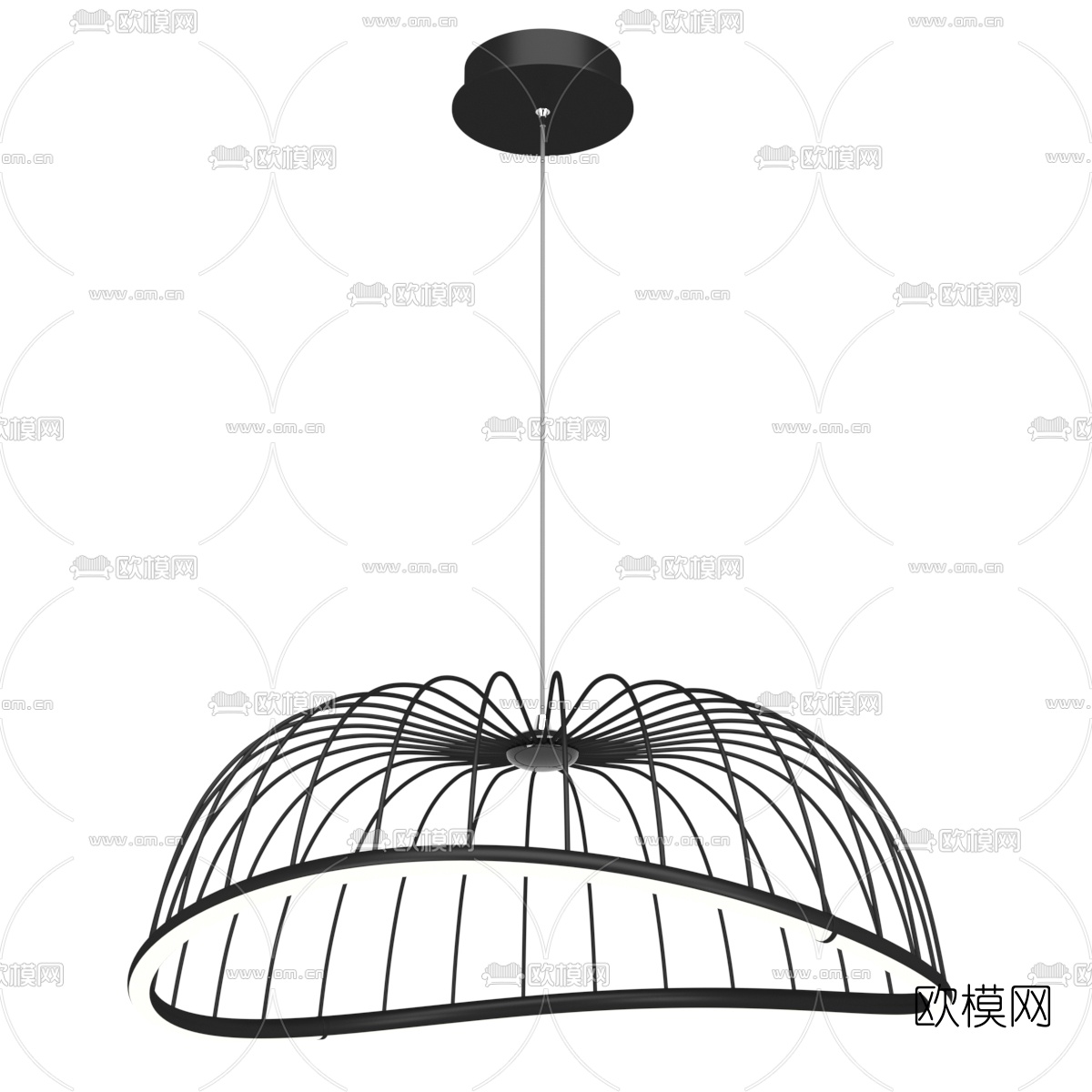 北欧铁艺吊灯3d模型下载（渲染图1）