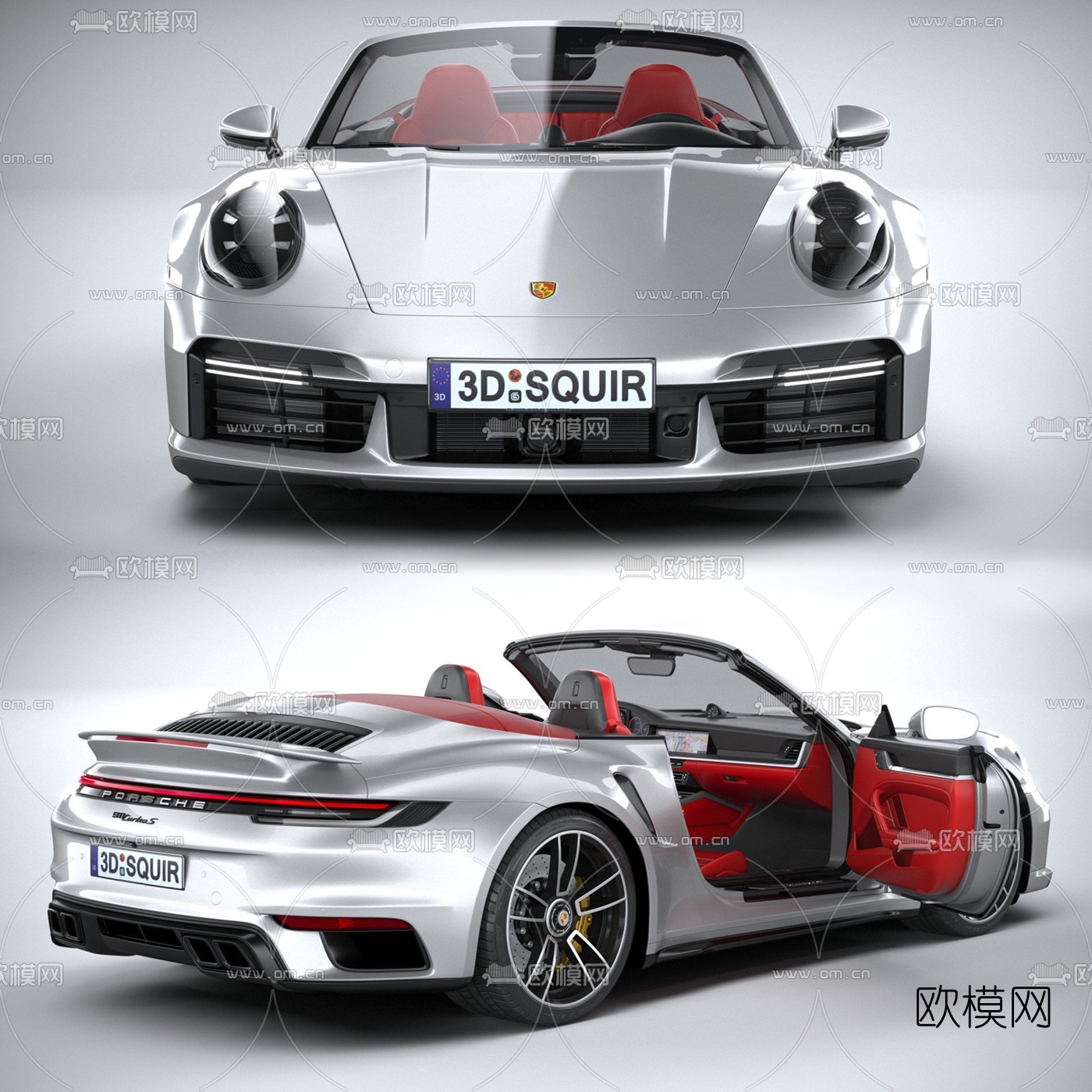 现代保时捷敞篷跑车汽车3d模型