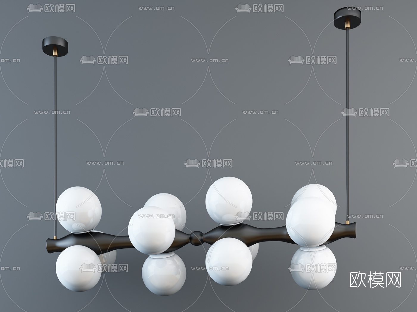 现代金属多头吊灯3d模型
