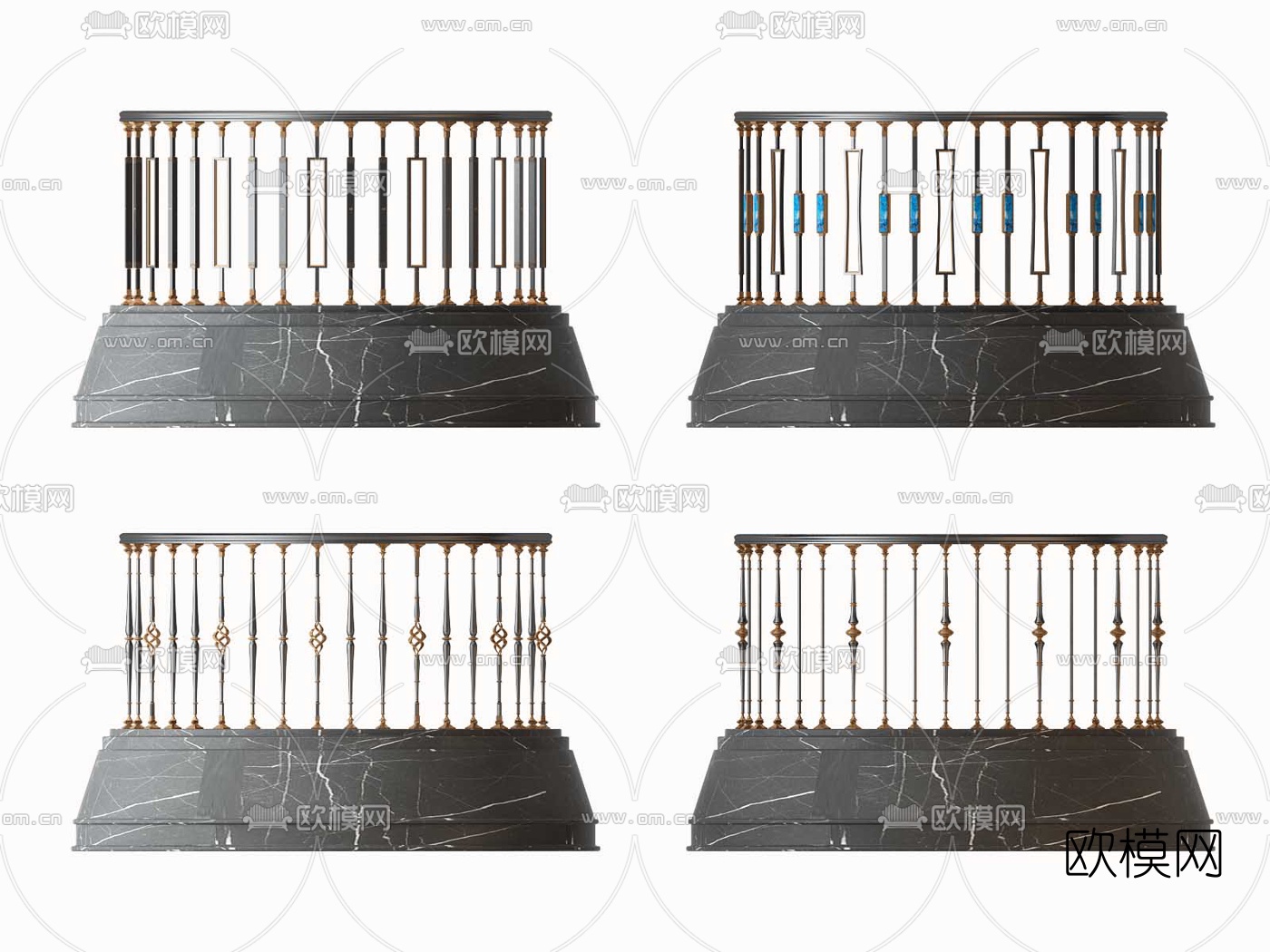 欧式栏杆护栏3d模型