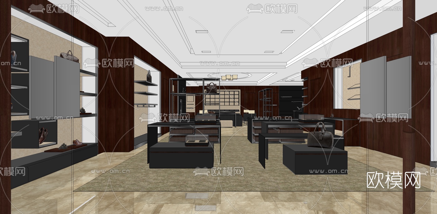 现代服装店su模型下载（渲染图3）