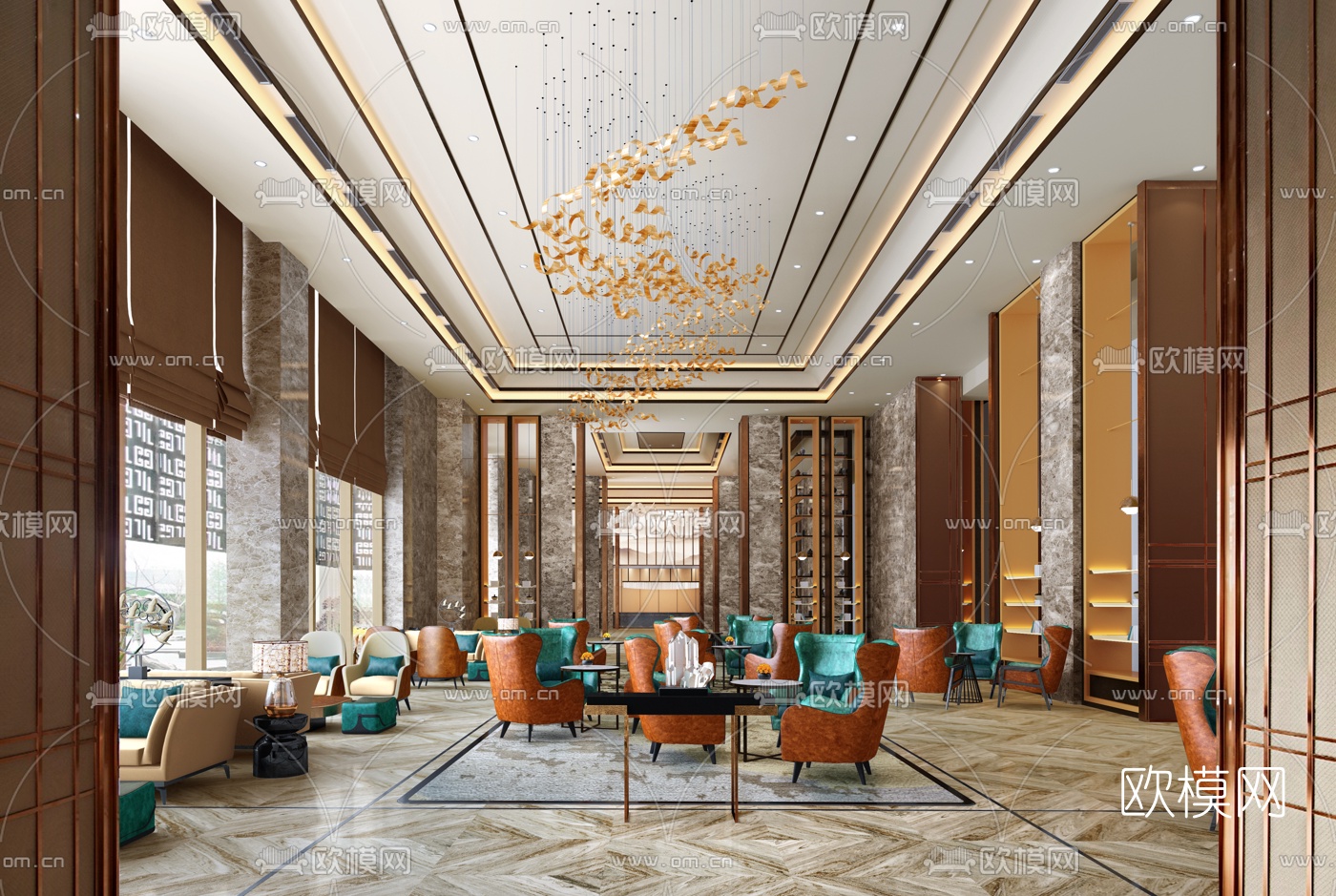 现代售楼洽谈区3d模型下载（渲染图1）