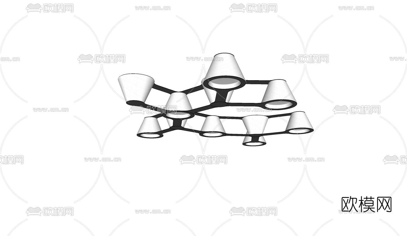 现代办公灯具免费su模型下载