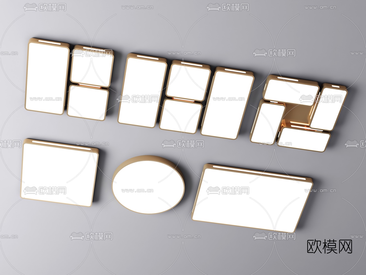 现代时尚吸顶灯su模型下载（渲染图1）
