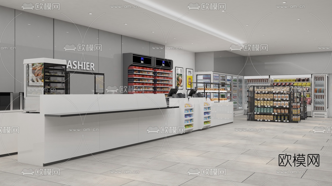 现代便利店3d模型