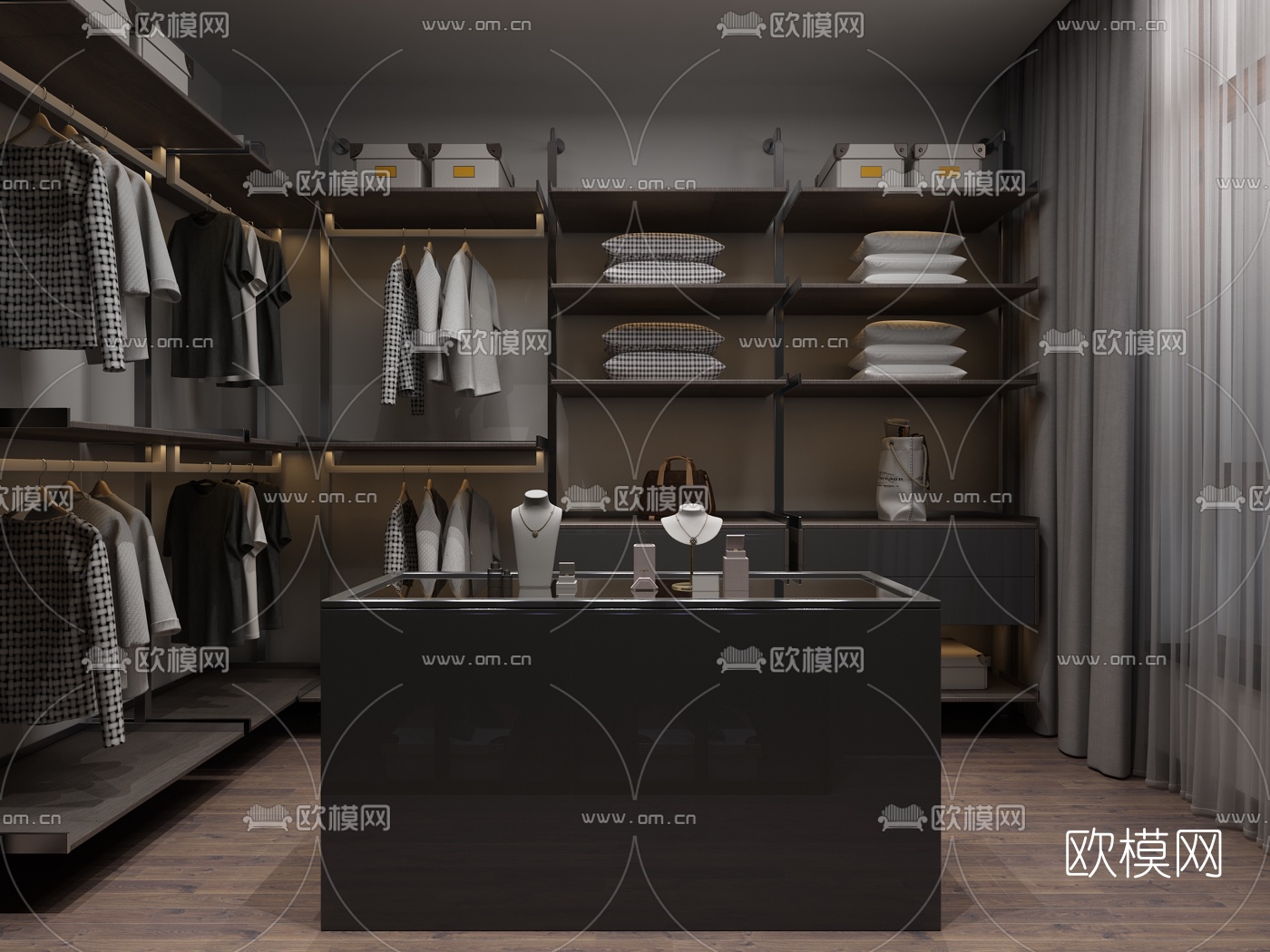 现代衣帽间3d模型