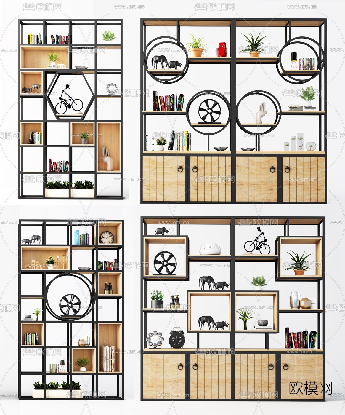 工业风装饰架3d模型下载（渲染图1）