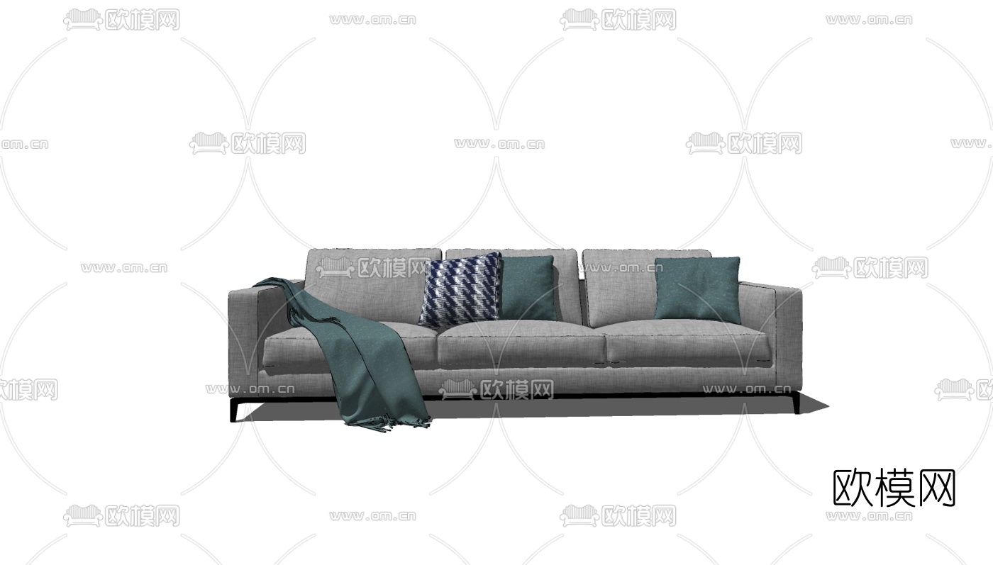 现代简约多人沙发su模型下载（渲染图2）