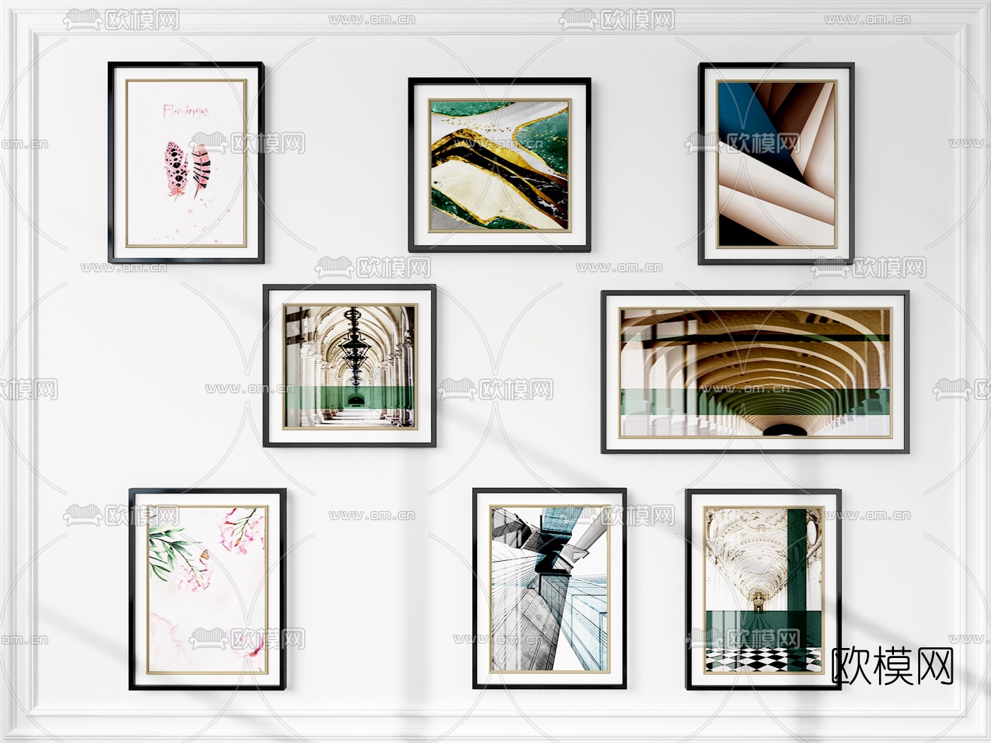 后现代创意艺术装饰画3d模型下载