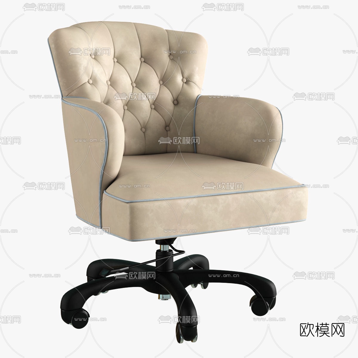 简欧绒布办公椅大班椅3D模型