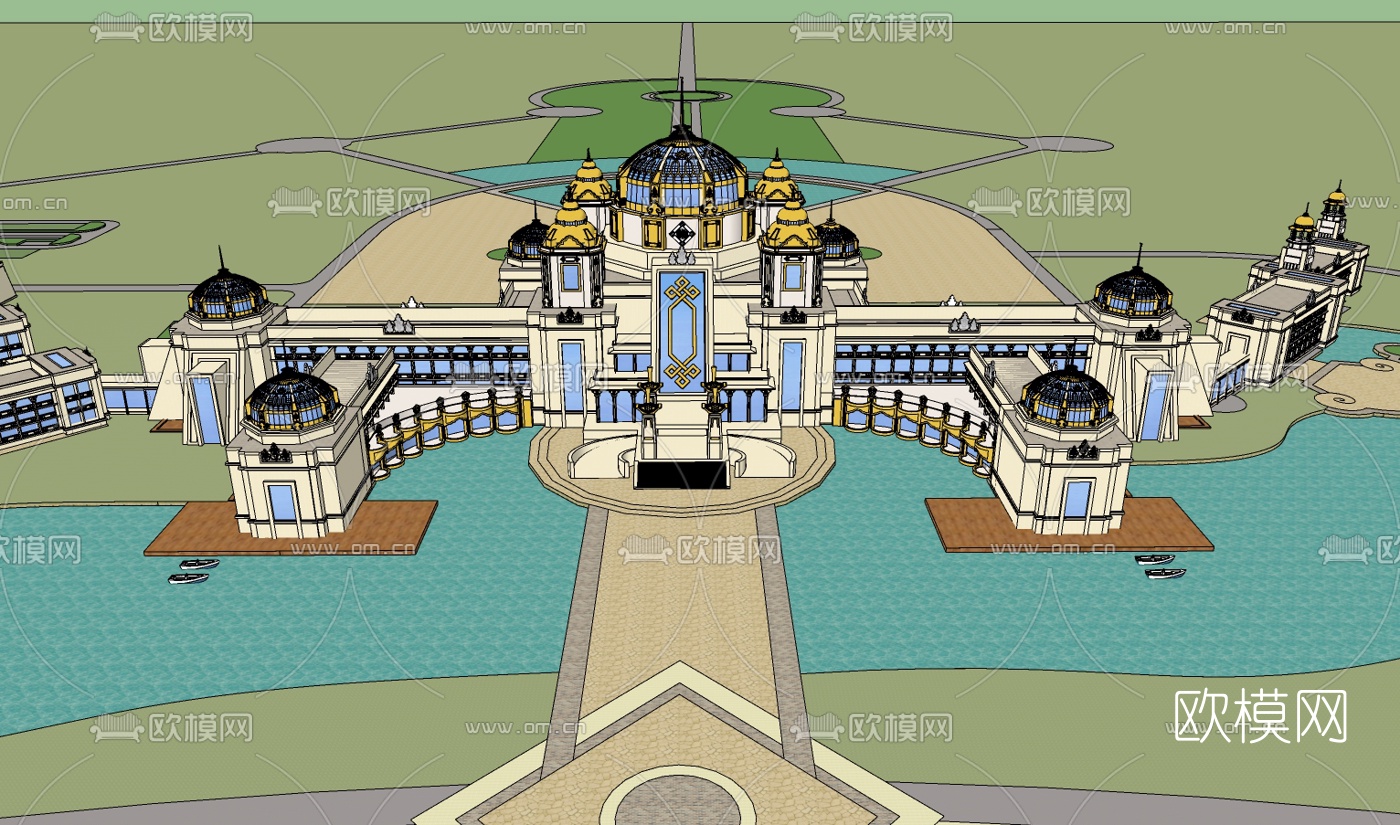蒙古风酒店免费su模型下载（渲染图3）