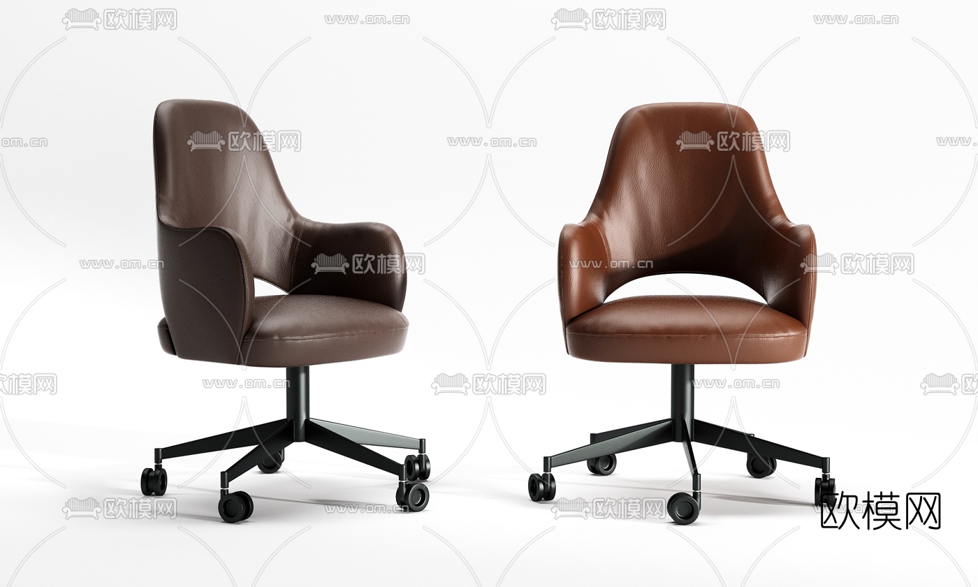 现代皮革办公椅3d模型下载