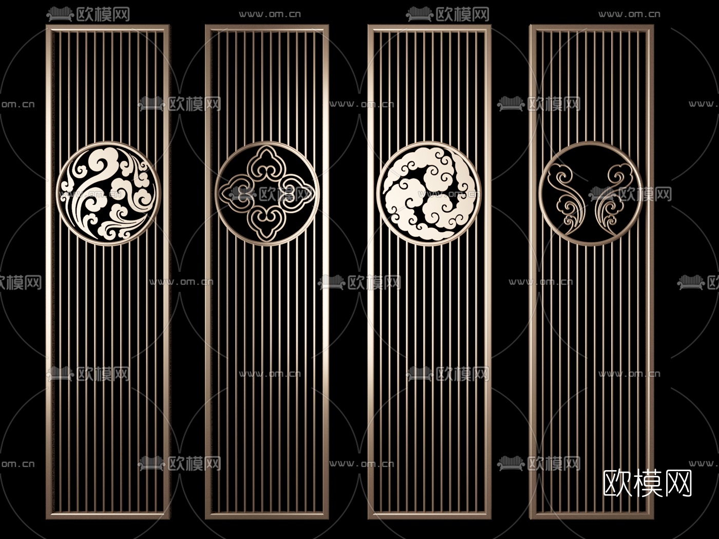 本次模型素材主題為新中式屏風隔斷3d模型,所屬分類為構件,建議使用