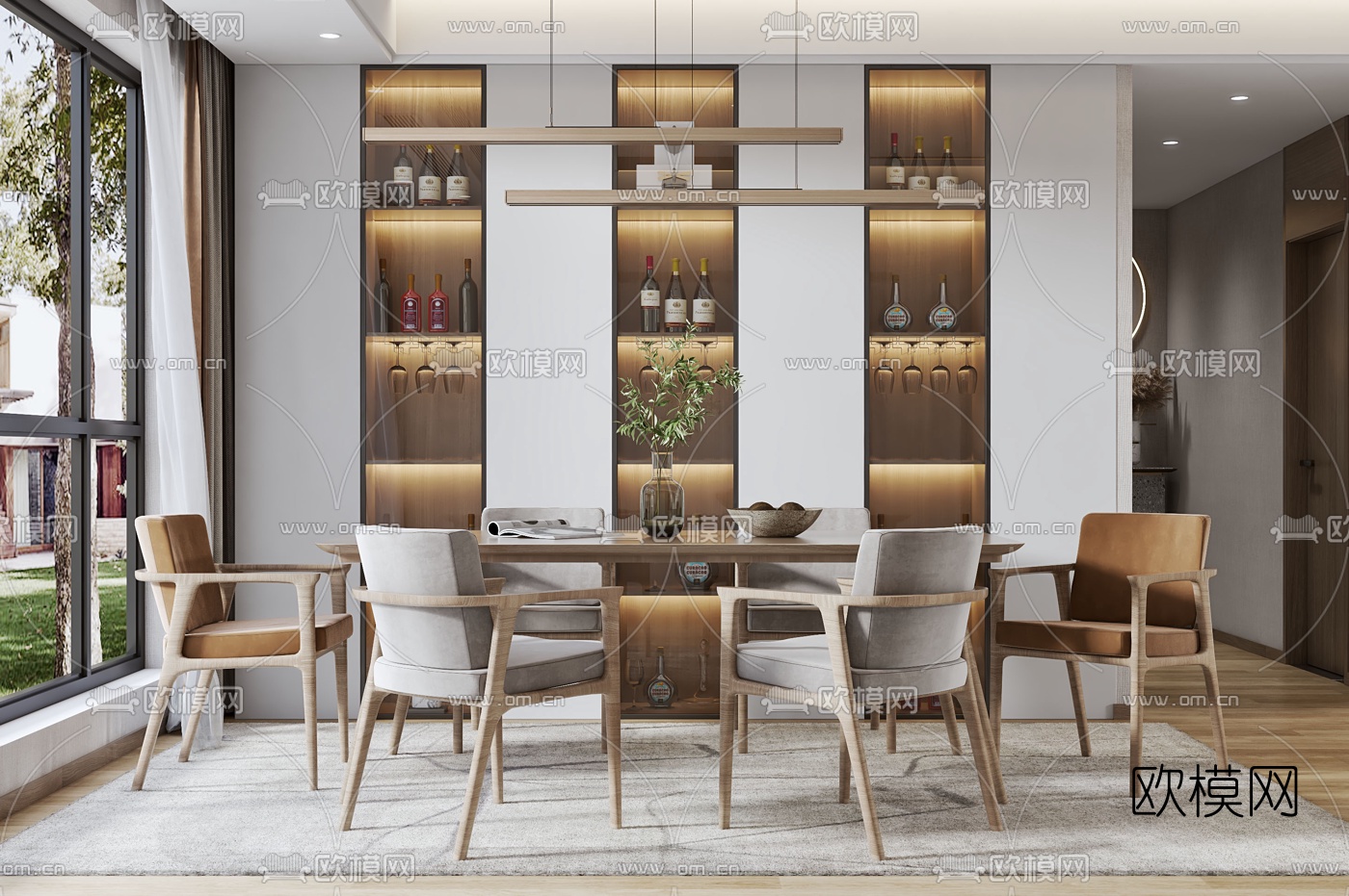 北欧餐厅3d模型下载（渲染图2）