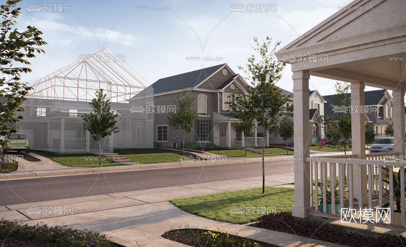 欧式建筑街景3d模型