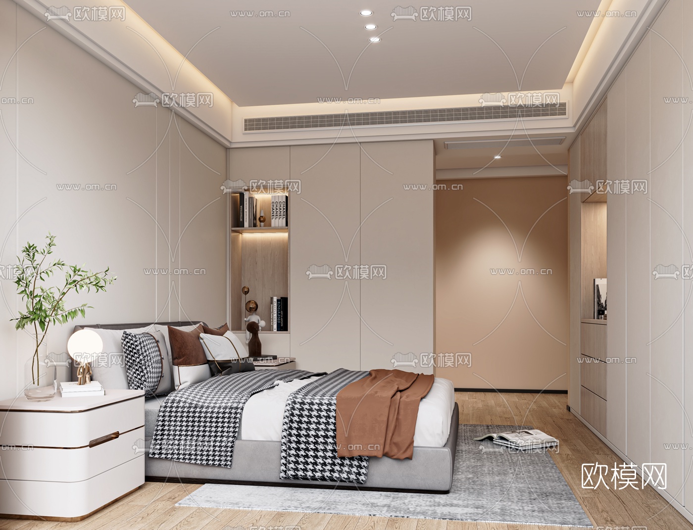 现代卧室3d模型下载（渲染图3）