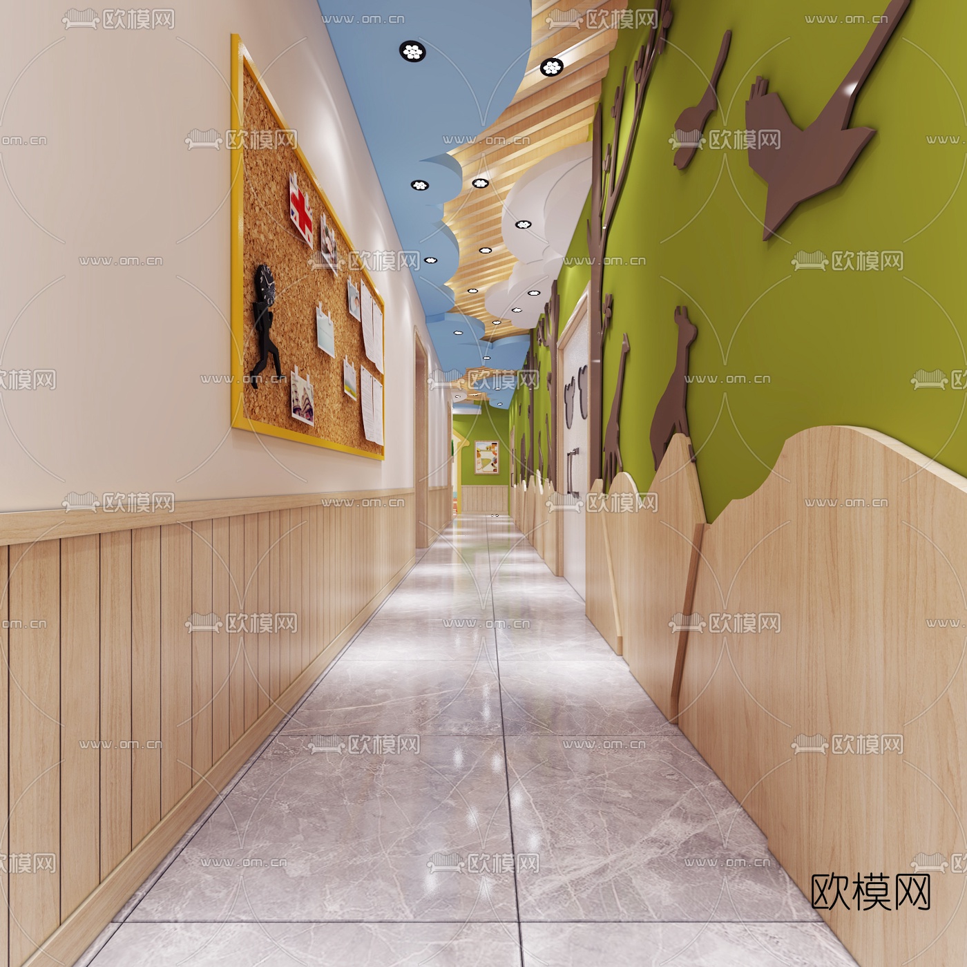 现代幼儿园3d模型