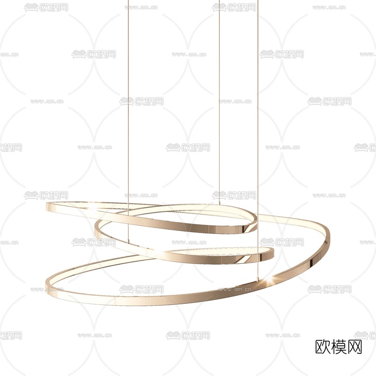 现代金属圆环吊灯3d模型下载_ID10454805_3dmax免费模型-欧模网