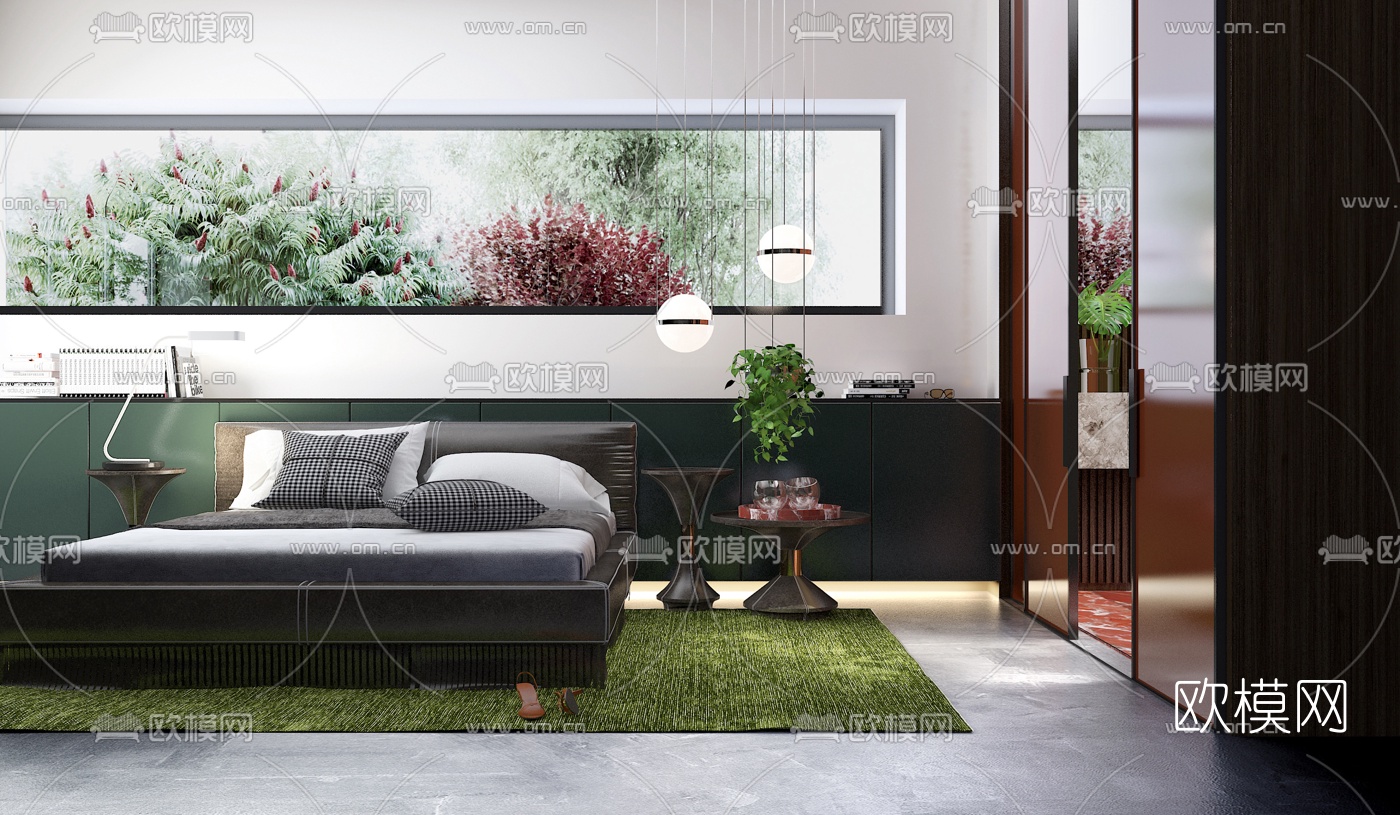 北欧卧室3d模型下载（渲染图1）