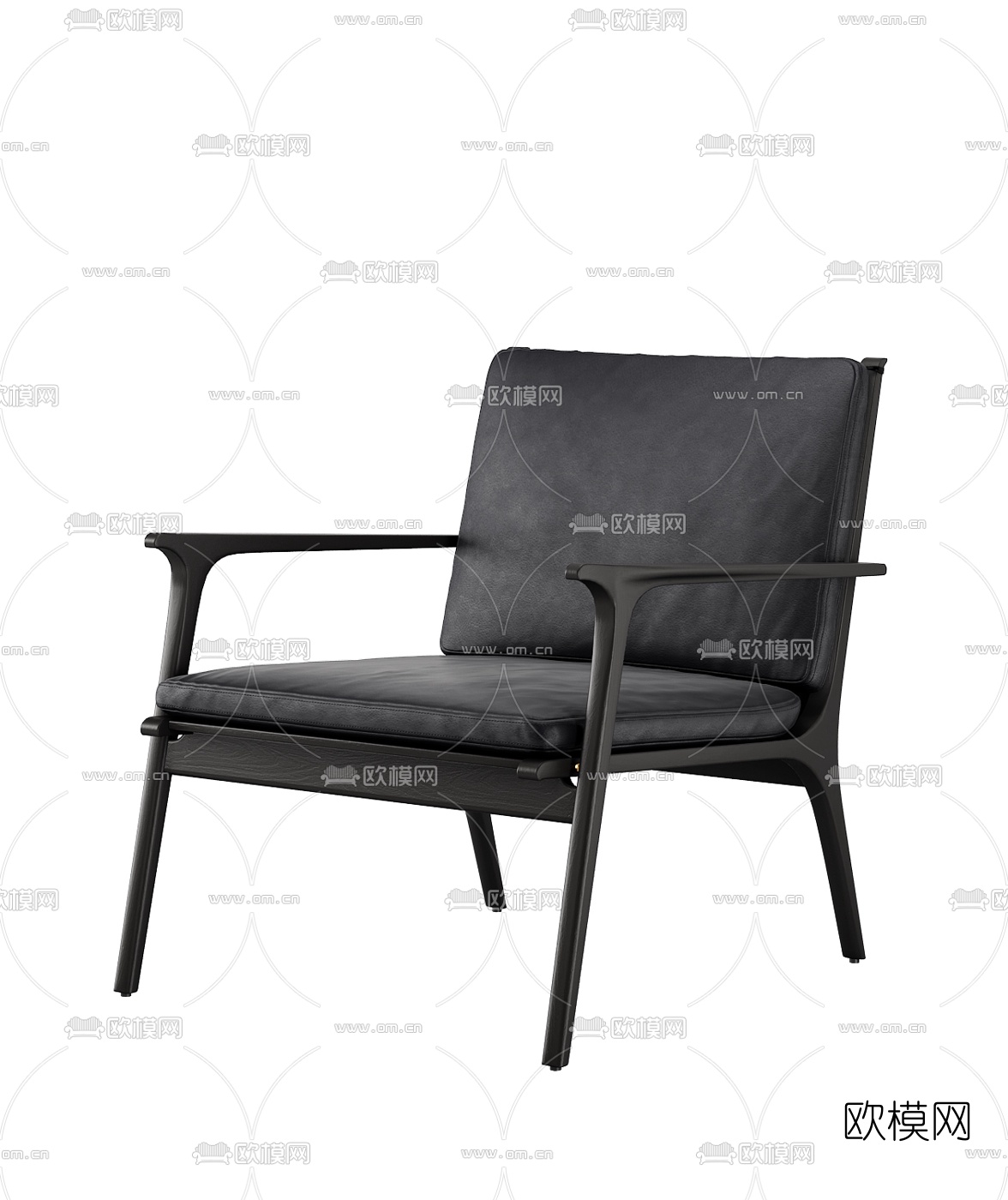 北欧实木单椅组合3D模型下载（渲染图4）