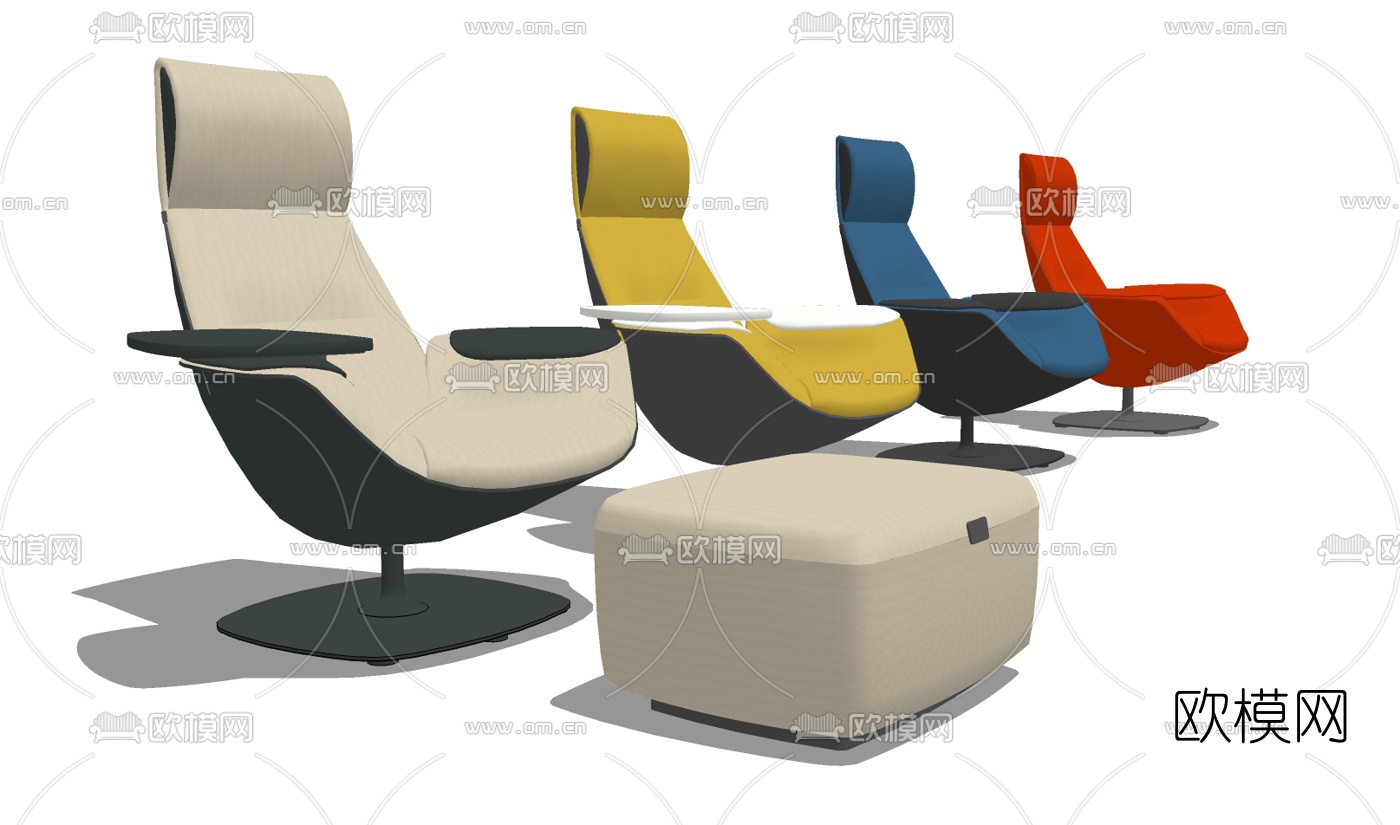 现代休闲椅su模型下载