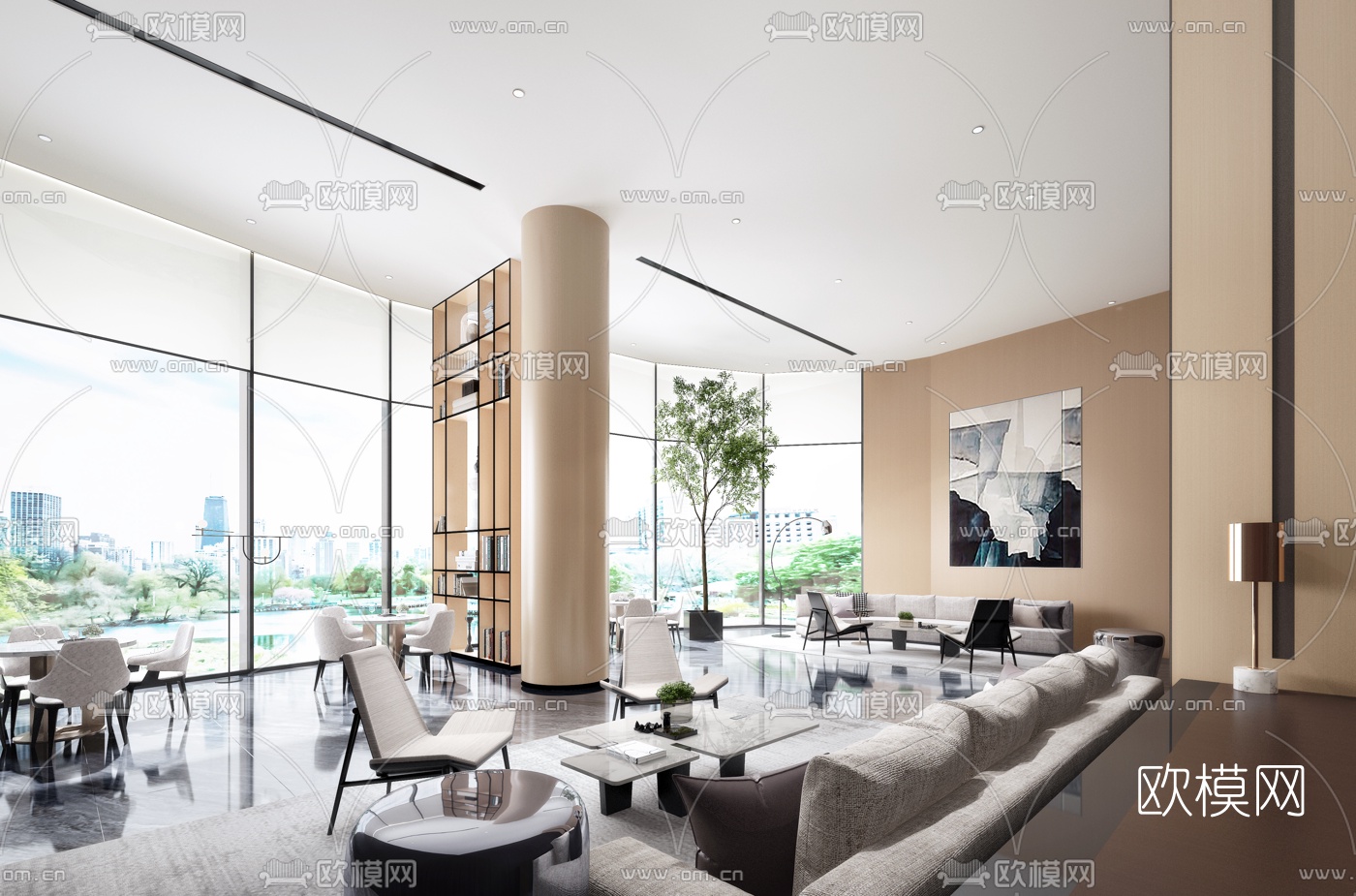 李益中设计-长沙中海·阅江府销售中心3d模型