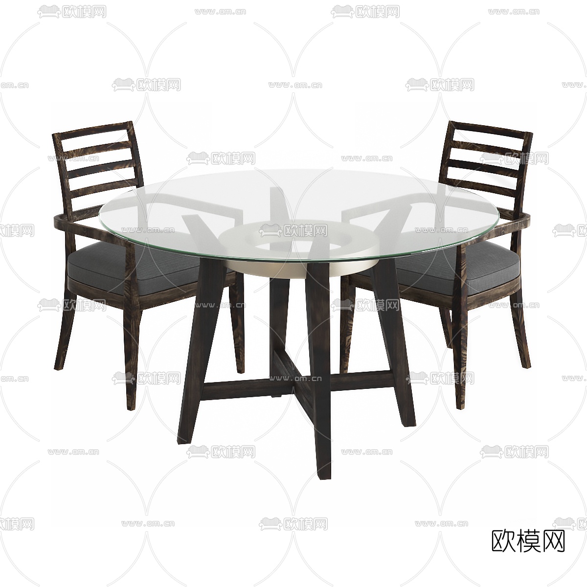 现代玻璃休闲桌椅3d模型下载