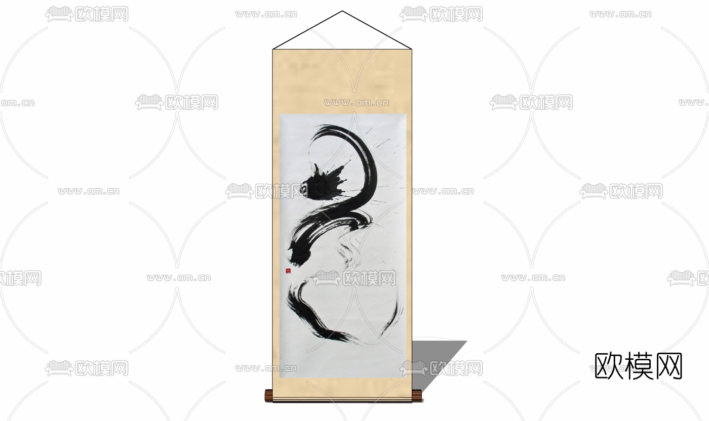 中式水墨画免费su模型下载