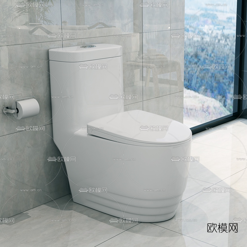 现代陶瓷坐便器3d模型