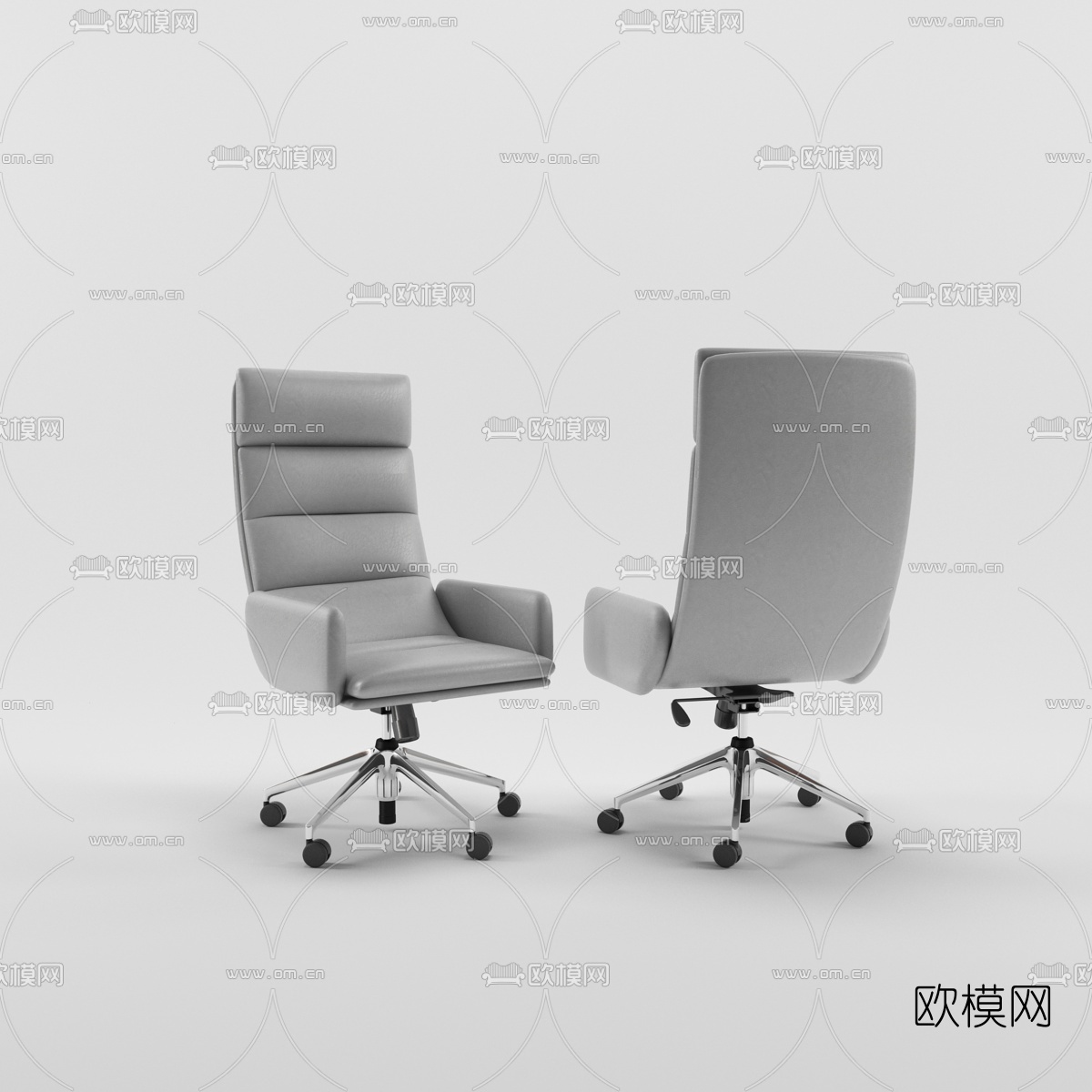 现代皮革大班椅3d模型下载