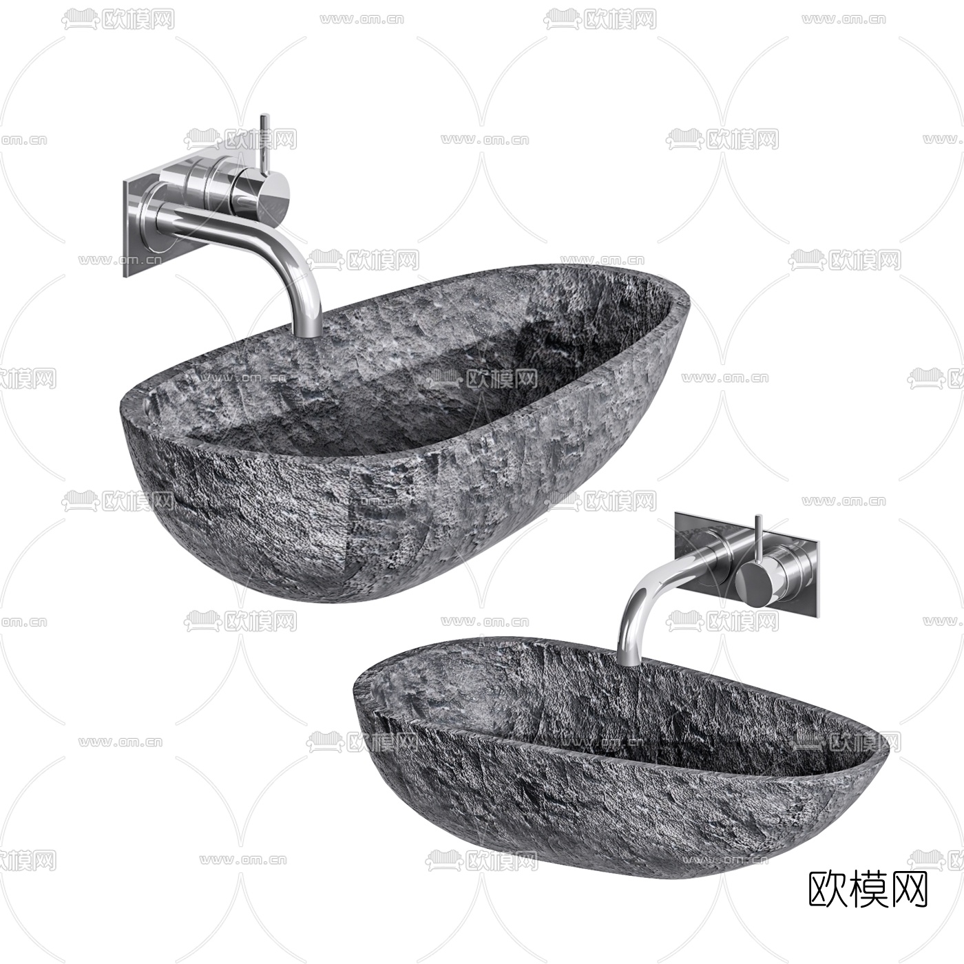 自然风洗手盆台盆3d模型